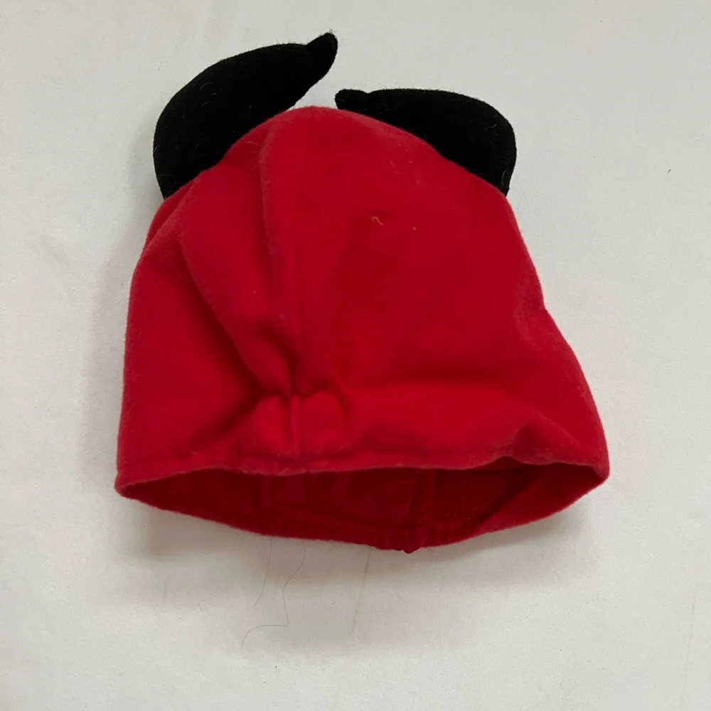 Devil Dog Costume Top Paw Halloween Size M 2 Pieces Hat With Horns and Cape Pup